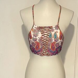 Nanette Lepore Gypsy Queen‎ Paisley Halter TOP - Size S.